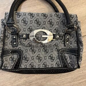 GUESS Monogram Black and Gray Satchel YK2